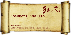 Zsemberi Kamilla névjegykártya